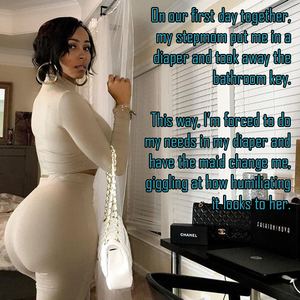 When she saw my cage under the diaper, she bursted out laughing.