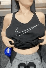Having a little fun during her workout