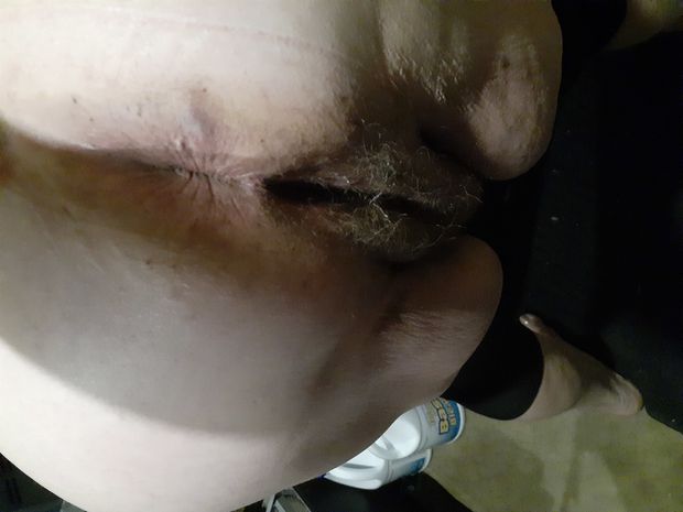 My slutty wife bending over like a good whore