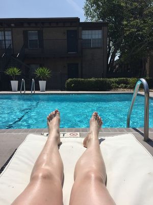 Teen legs tanning