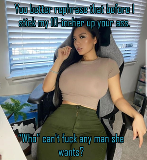 I told her she perhaps shouldn't fuck other men, since we're married. She wasn't happy about it...