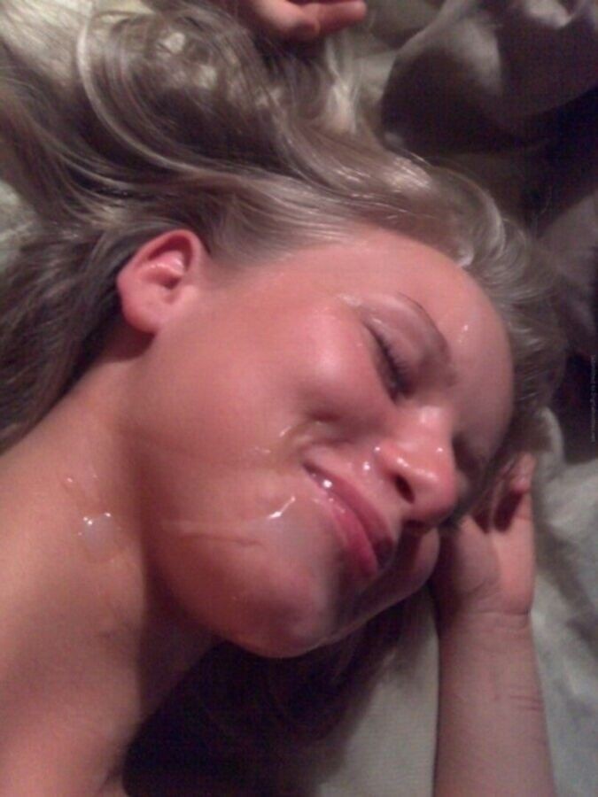 smiling with cum