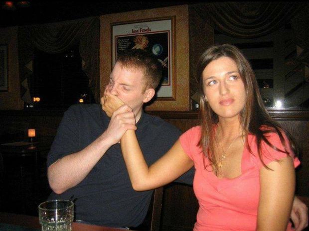 When she knows about your handgag fetish