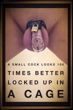 a small cock looks 100 times better locked up in cage