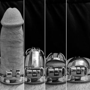 evolution of the cock size with the wearing time of the chastity cage