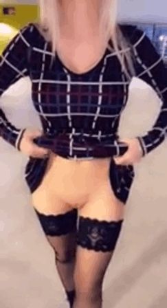 The pattern on that dress really hides the size of those!