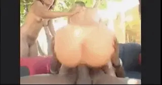 Riding on black cock anal