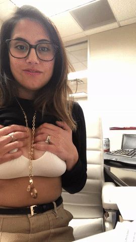Shy Babe Strips At Work