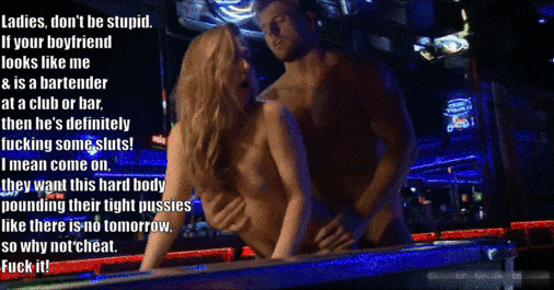 Hot Bartender Gets Pussy Every Shift He Works, While Clueless Girlfriend Waits At Home
