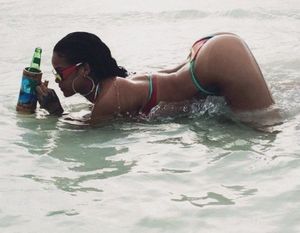 Rihanna in the water