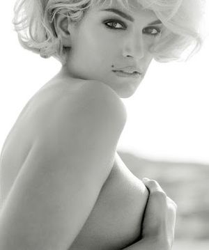 Cindy Crawford topless hand bra