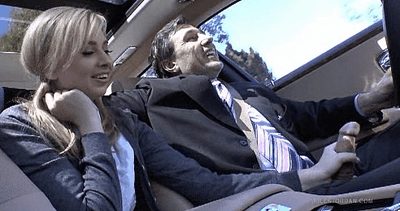 Gf gives her old boss a handjob when he drives her home to u Gif ...
