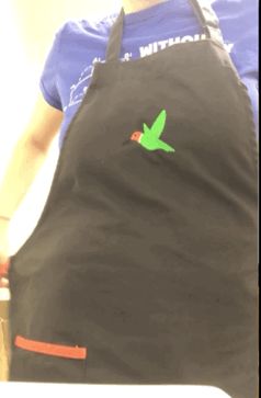 Showing of her underbust corset at work