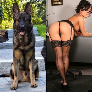 K9 and hot asian woman