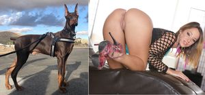 K9 and hot blonde with amazing ass