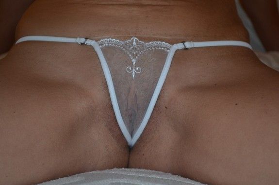 Wife in Tiny see through g string