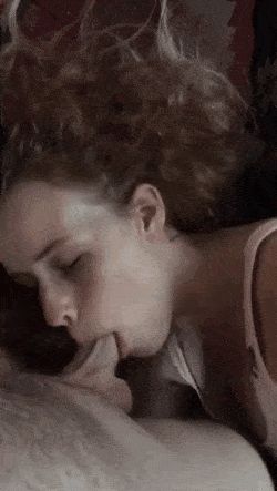 Curly Haired Amateur College Sucking GIF