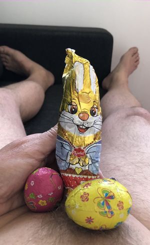 Happy Easter from me and my rabbit. 49d