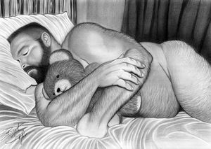 Bear cuddling