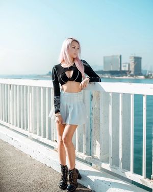 Asian pink hair