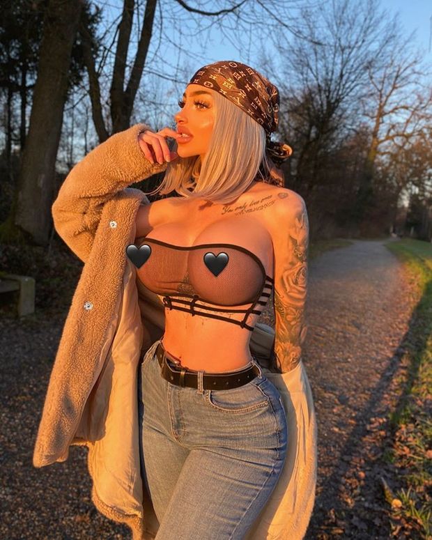Celine Centino showing off her boobs outdoors
