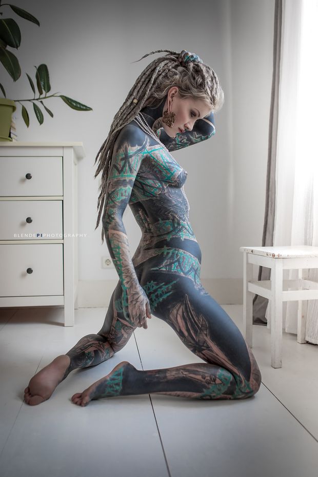 Tattooed blonde