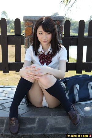 Naughty schoolgrrrl loves to give the bo ys a peek.