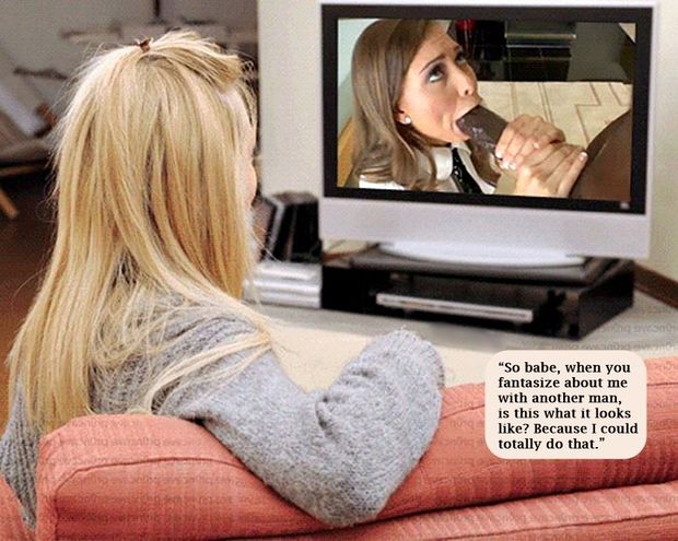 I love watching interracial porn with my husband.