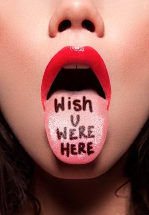 Red lipstick mouth blowjob imagination