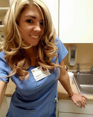 Hot nurse at work