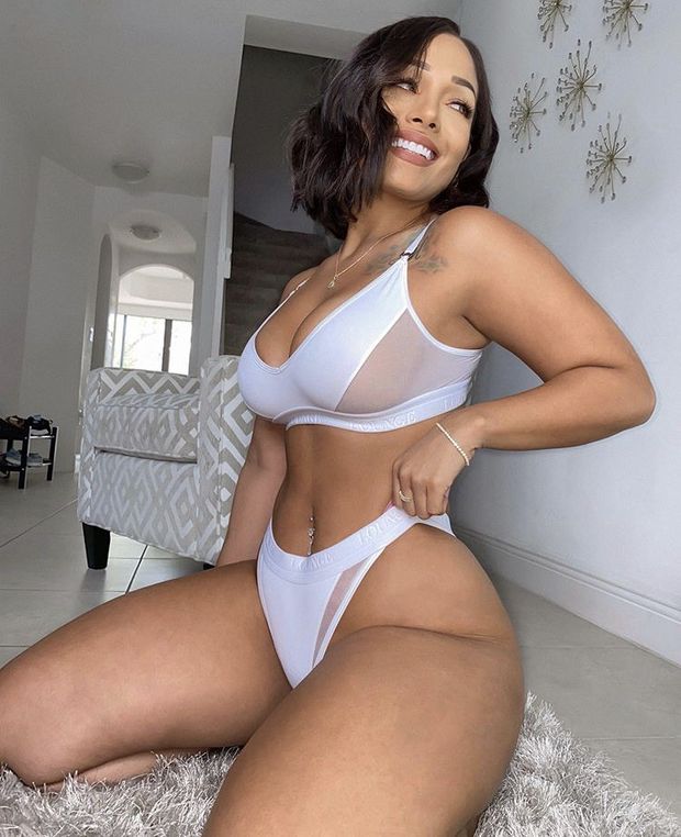 Beautiful ebony woman with a perfect body