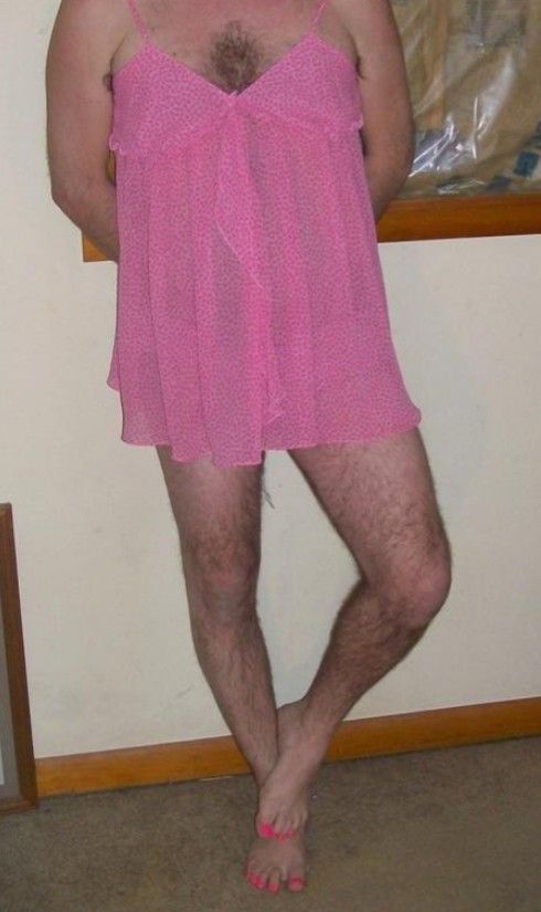 My pink toenails match my pink nightie