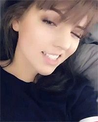 Horny brunette show tongue ahegao