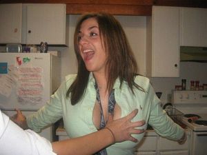 Woman gets groped in the kitchen