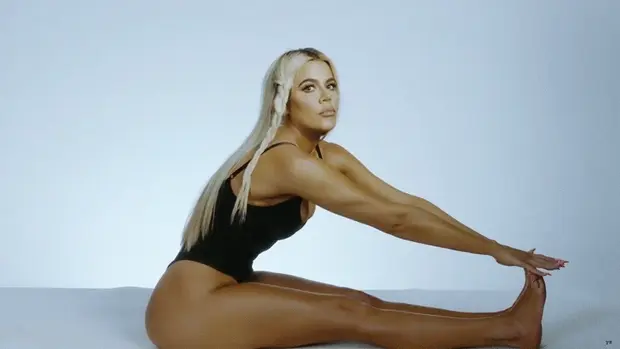 Khloé Kardashian Stretching