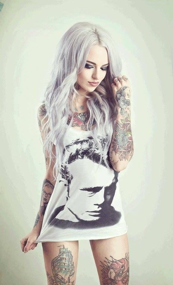 Beautiful silver-haired babe