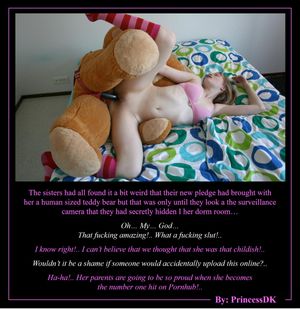 Caught with her bear