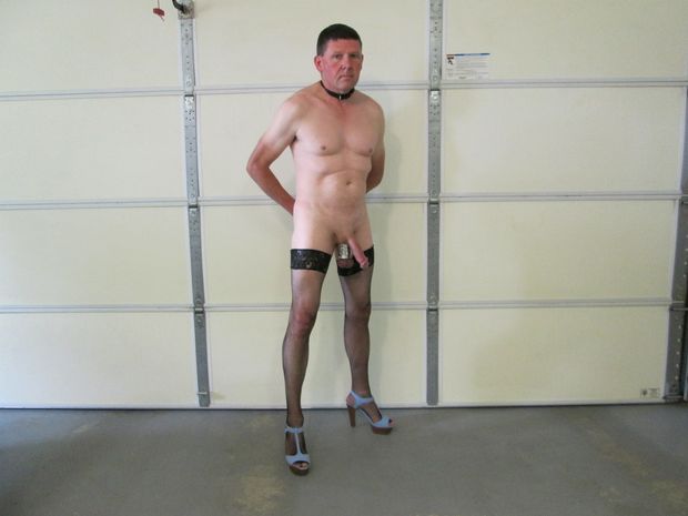 naked sissy slut slave on display
