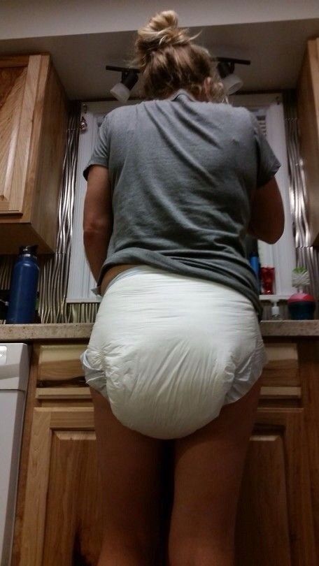 Big diaper butt.