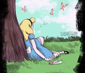 Mushroom dildo brings Alice to her wonderland