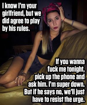 He was just a random guy on Grindr, now you have to call him and ask to fuck your own girlfriend