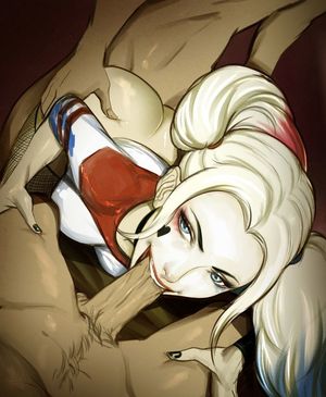 Harley Quinn fucked from behind while she sucks a cock
