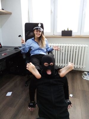 Policewoman Megan torture robber