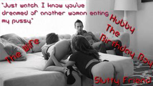 Husband watching wife getting pussy eaten