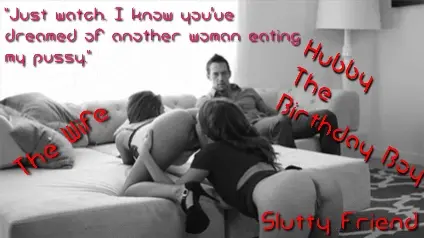 Husband watching wife getting pussy eaten