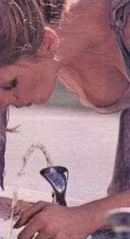 The water fountain is a classic venue for capturing the occasional candid teat in the wild.