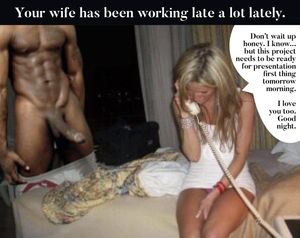 She is working late.