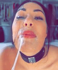 Ahegao cum bubble spit