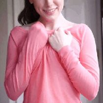 Free the pretty pink pokies! Nice pair on a smiling cutie. Sturdy nipples are fun.