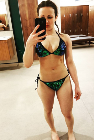 Proud of her toned body